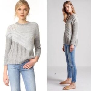 Current/Elliott The Mix Cable Alpaca Blend Gray Women's Sweater Womens Size 1